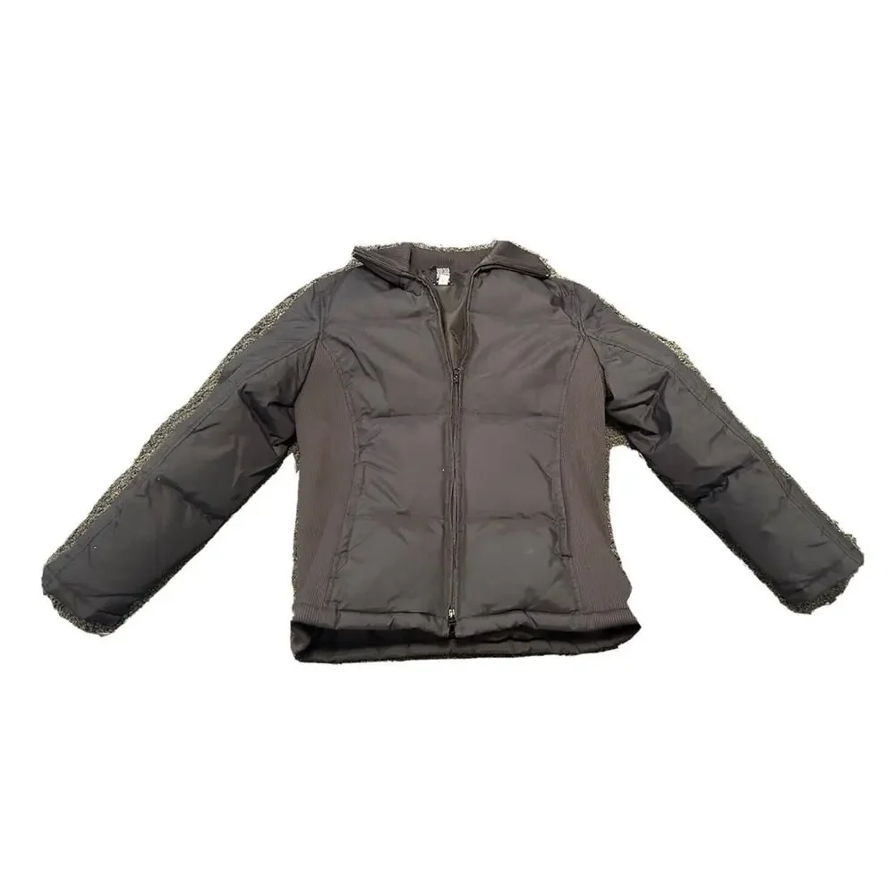 Gap Womens Feather Down Dark Navy Blue Puffer‎ Coat Jacket Full Zip Size Large